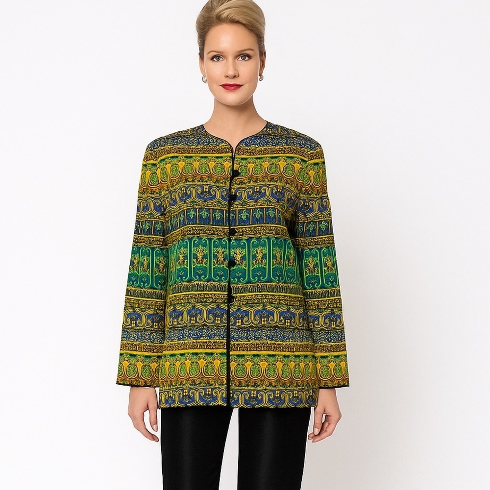 Adrianna Papell Silk Top 6 Vintage Evening Party Hoilday Vibrant Okd Money